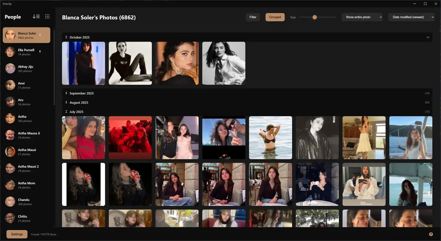 Felicity in dark theme