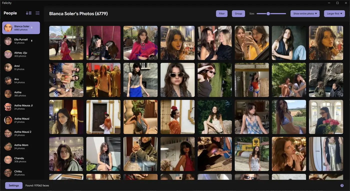 Felicity in dark theme